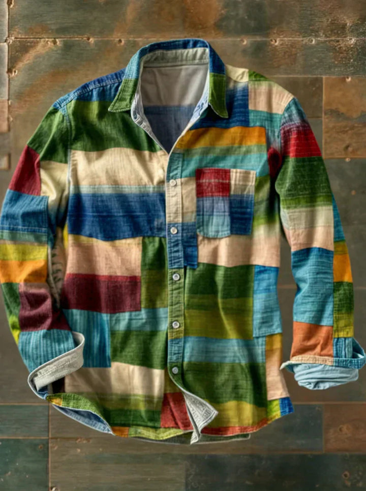 Mike™ | Chemise patchwork haut de gamme – Style unique et coupe confortable