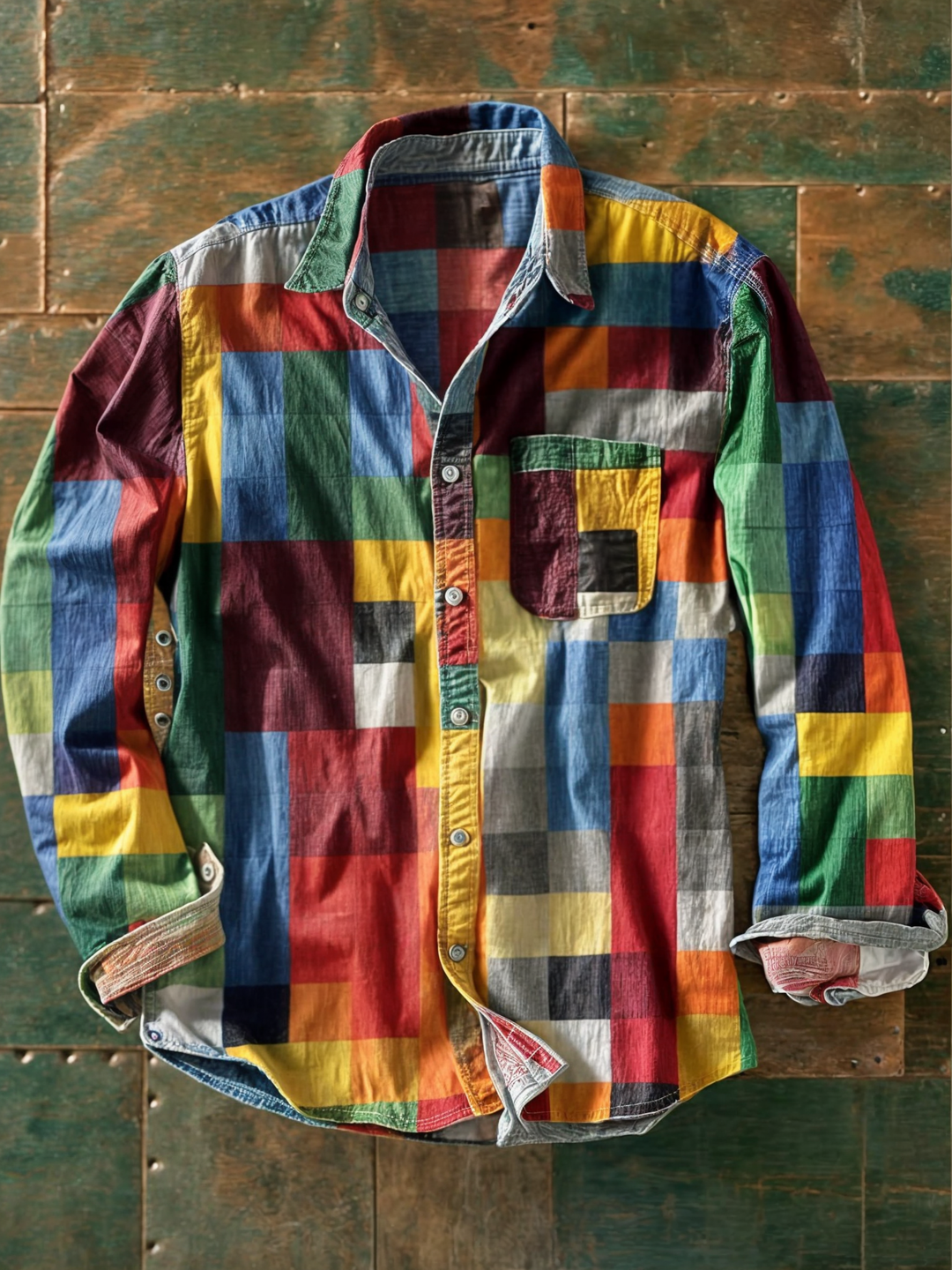 Mike™ | Chemise patchwork haut de gamme – Style unique et coupe confortable