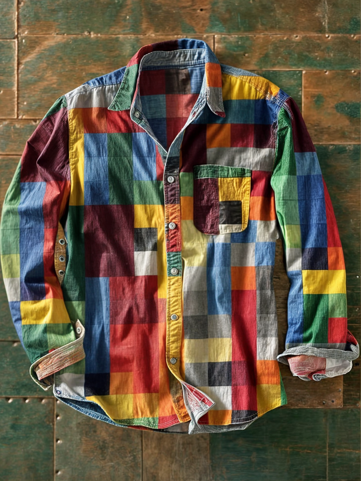 Mike™ | Chemise patchwork haut de gamme – Style unique et coupe confortable
