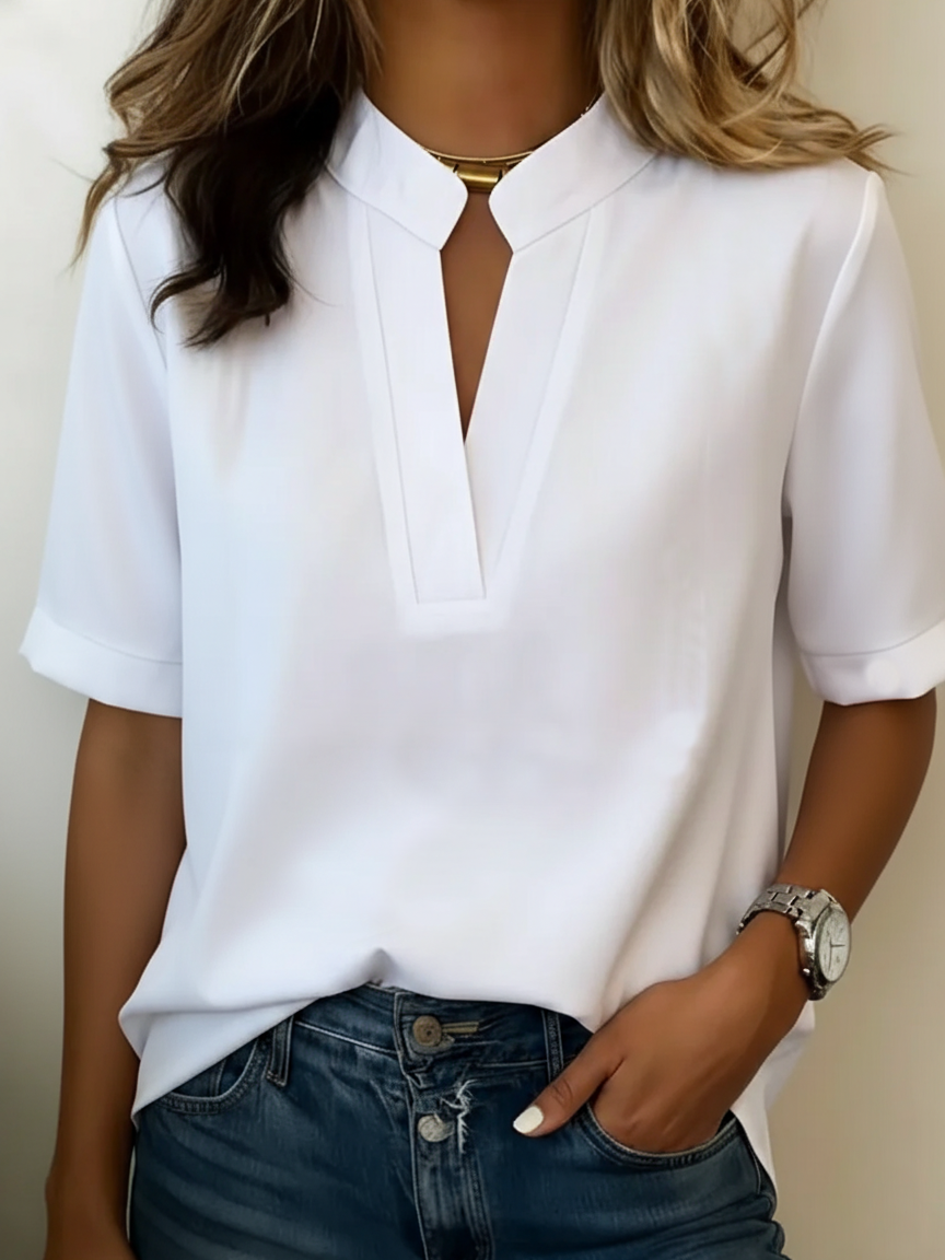 Lefèvre™ Blouse élégante au col raffiné
