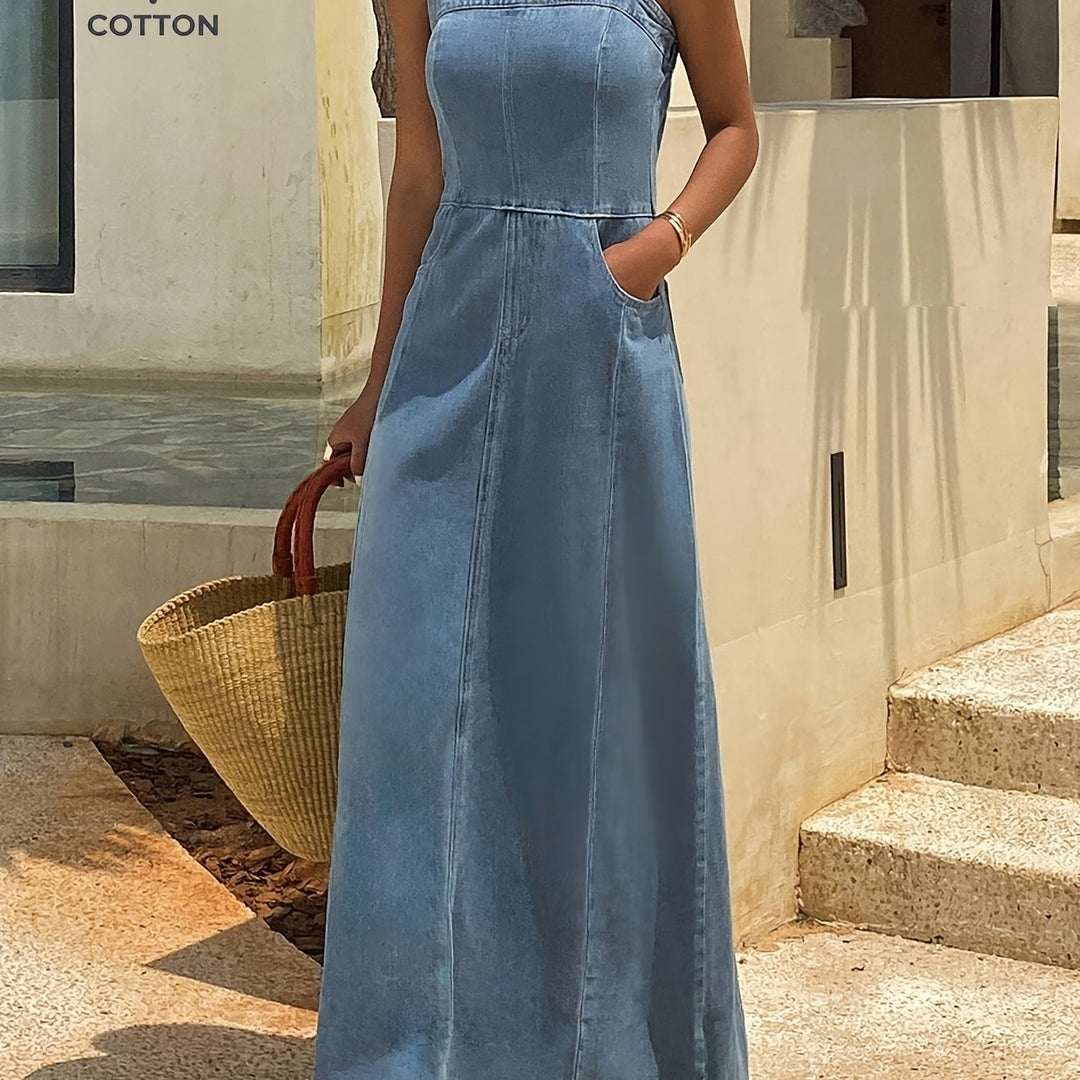 Lefèvre  Robe Maxi en Jean Vintage