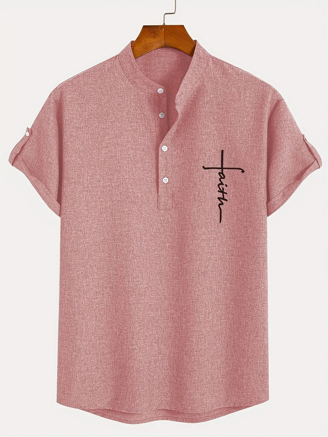 Mike™ Chemise élégante à manches courtes et col montant