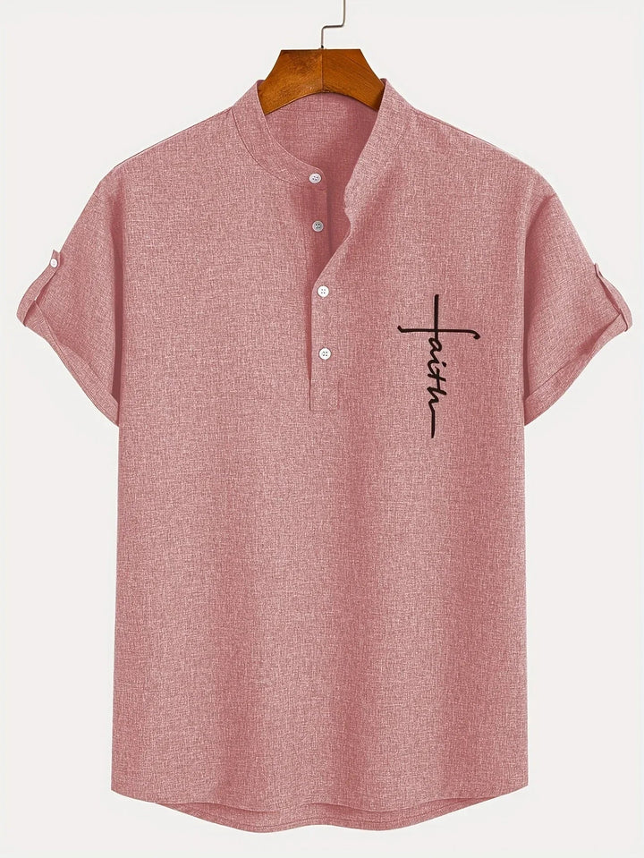 Mike™ Chemise élégante à manches courtes et col montant