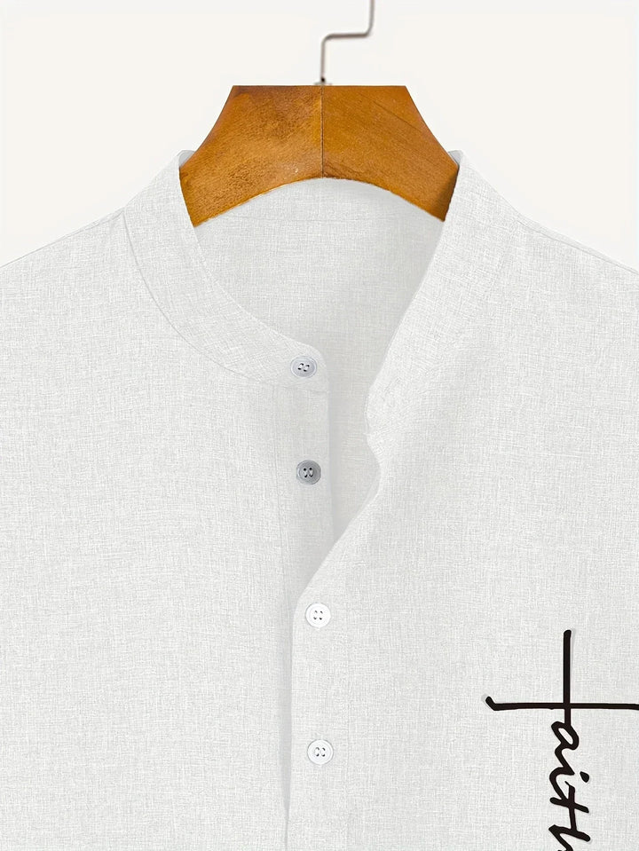 Mike™ Chemise élégante à manches courtes et col montant