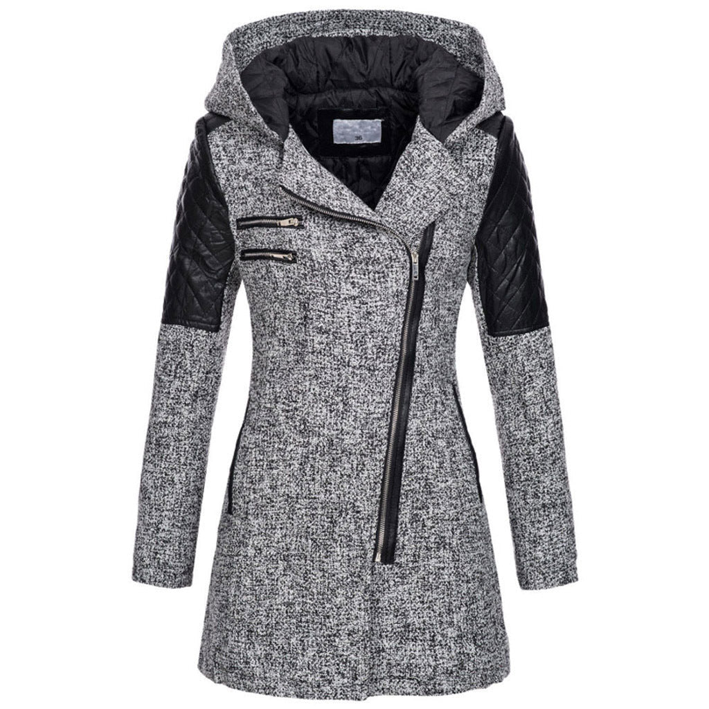 Lefèvre™ Manteau À Capuche Hivernal En Laine Pour Femmes