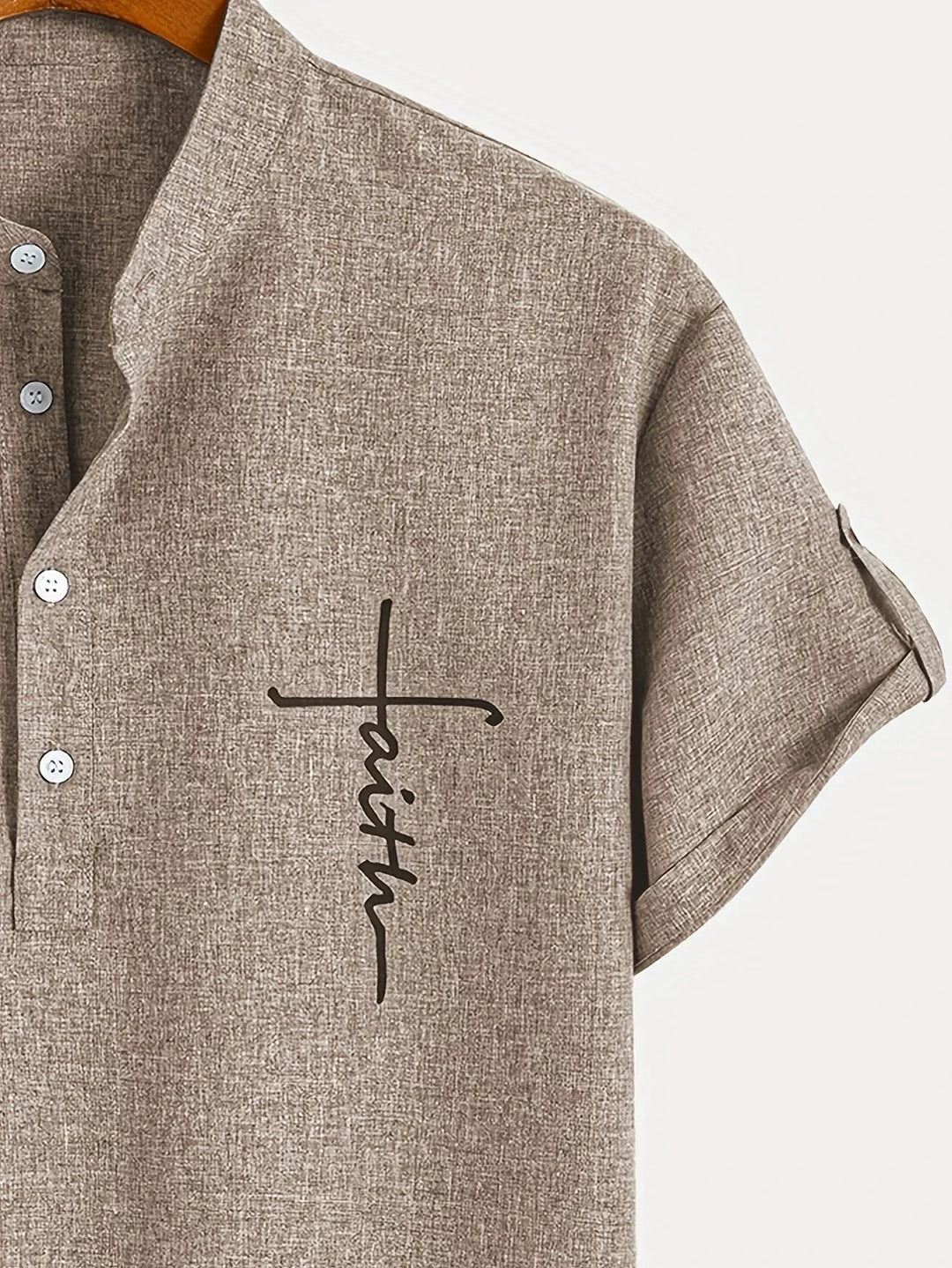 Mike™ Chemise élégante à manches courtes et col montant