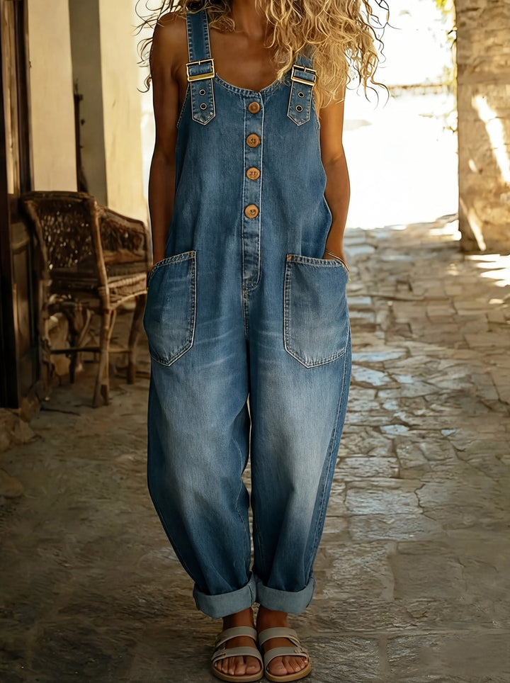 Lefèvre™ Combinaison en denim décontractée avec boucle ajustable.