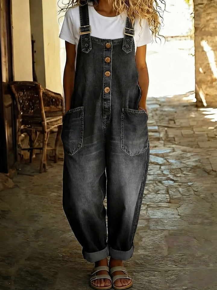 Lefèvre™ Combinaison en denim décontractée avec boucle ajustable.