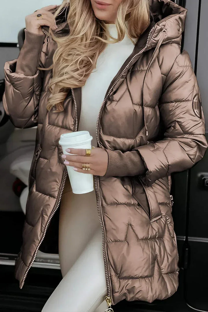 Lefèvre™ Manteau d’hiver élégant avec capuche