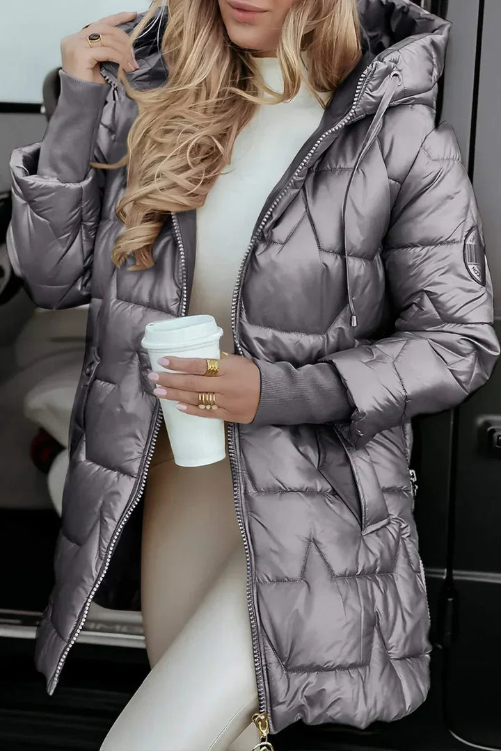 Lefèvre™ Manteau d’hiver élégant avec capuche