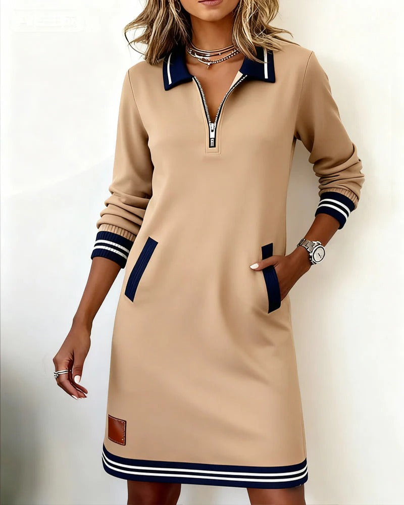 Lefèvre™ Robe Chic À Manches Longues En Coton