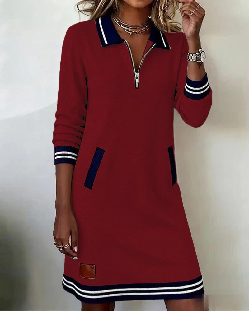 Lefèvre™ Robe Chic À Manches Longues En Coton