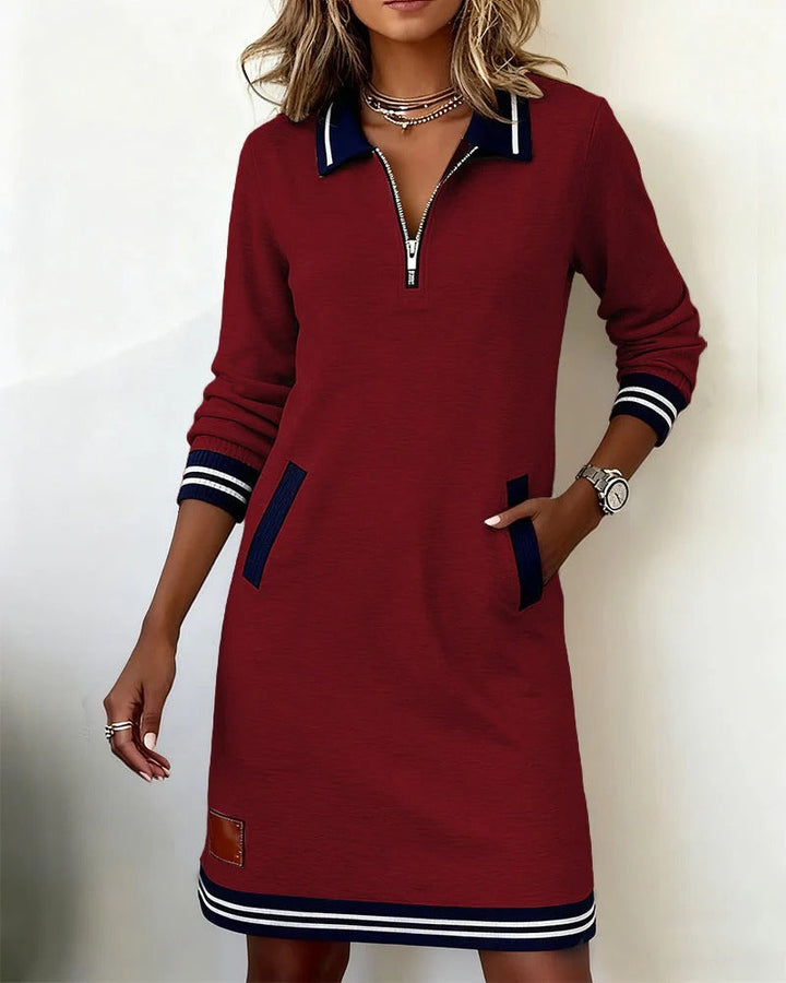 Lefèvre™ Robe Chic À Manches Longues En Coton