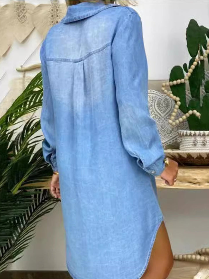 Lefèvre  Robe chemise en jean décontractée élégante