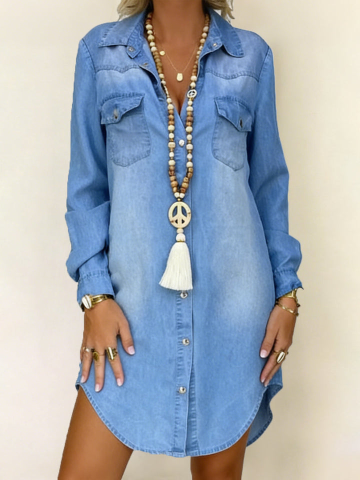 Lefèvre  Robe chemise en jean décontractée élégante