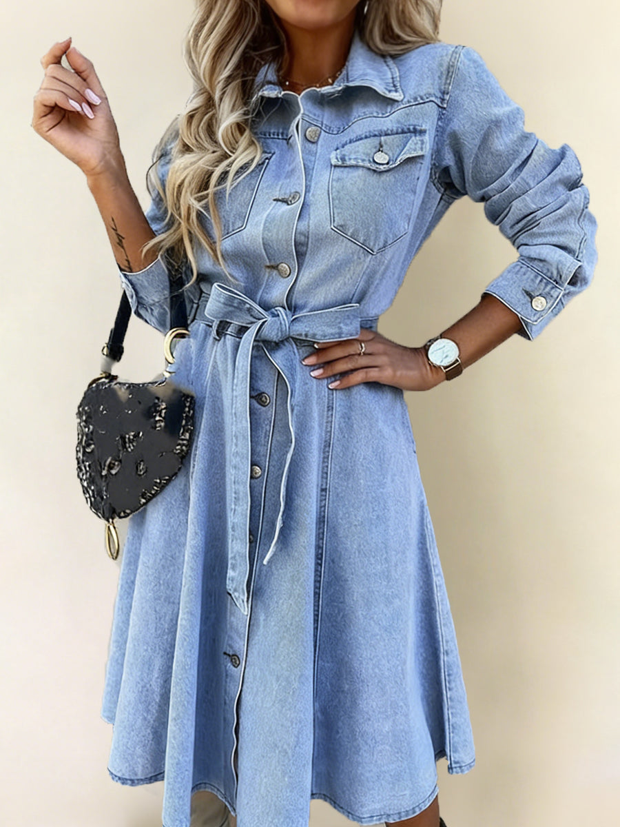 Lefèvre  Robe en denim à manches longues
