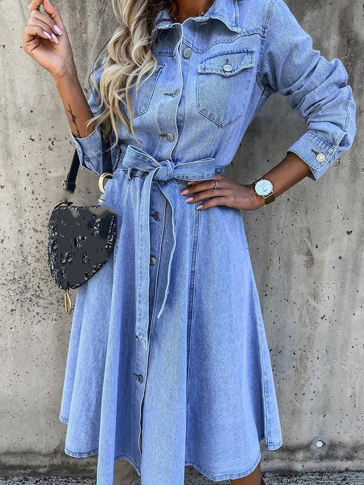 Lefèvre  Robe en denim à manches longues