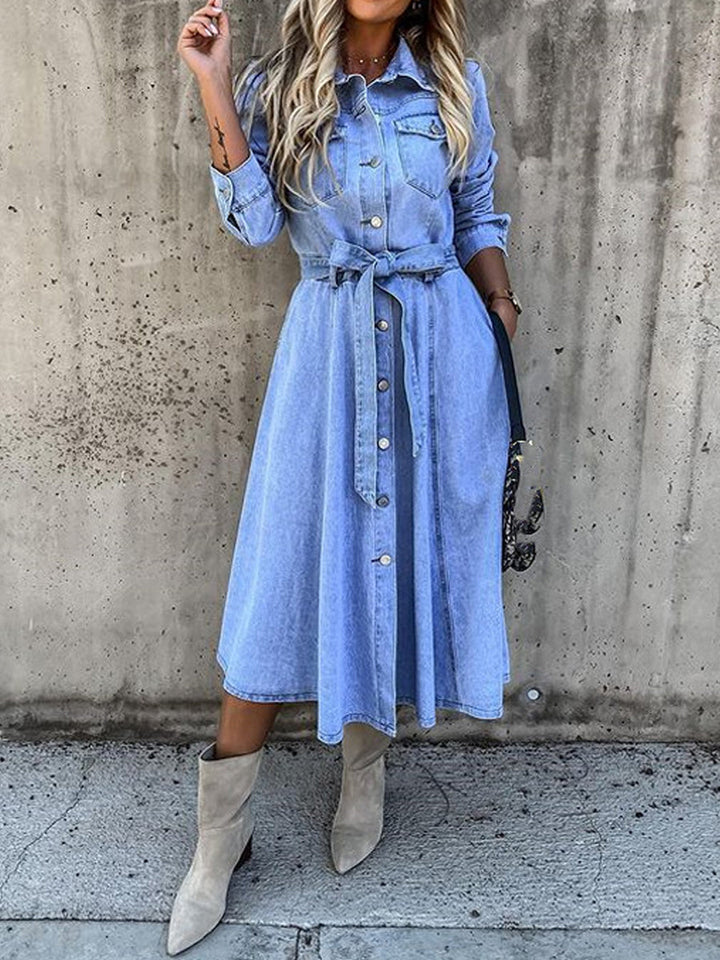 Lefèvre  Robe en denim à manches longues