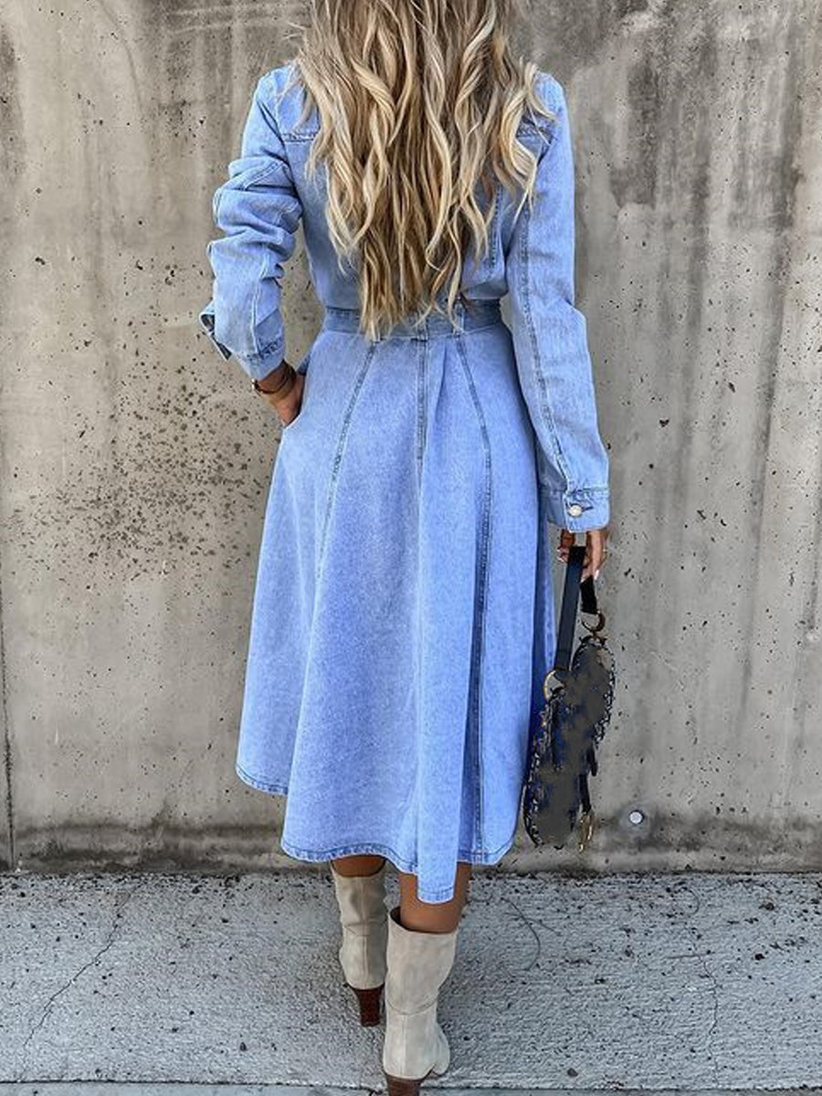 Lefèvre  Robe en denim à manches longues