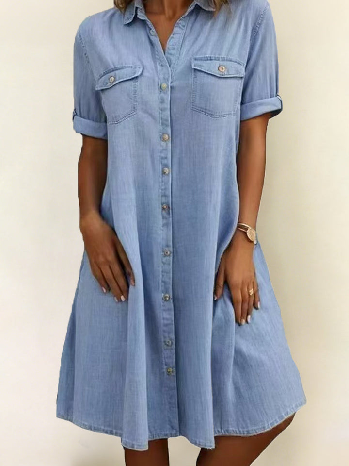 Lefèvre  Robe midi style denim décontractée
