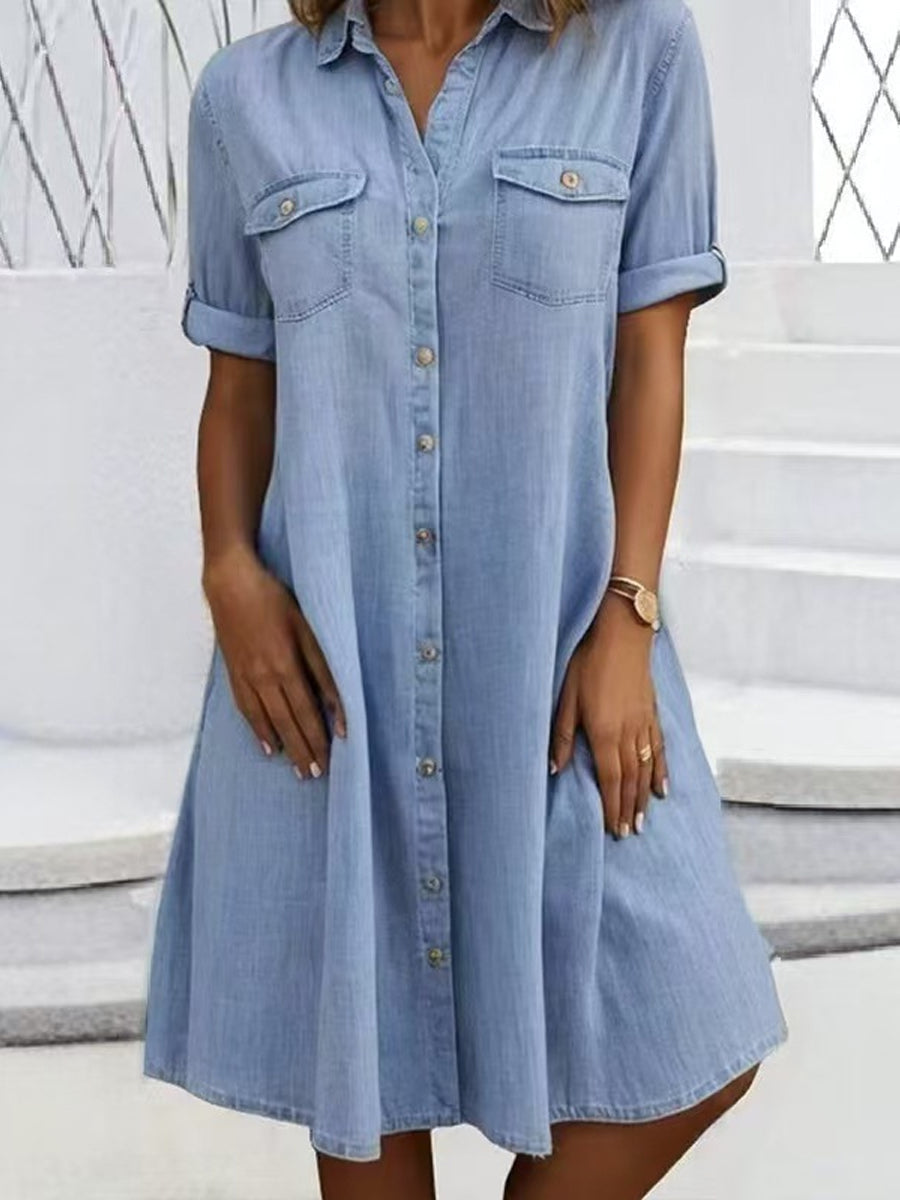 Lefèvre  Robe midi style denim décontractée