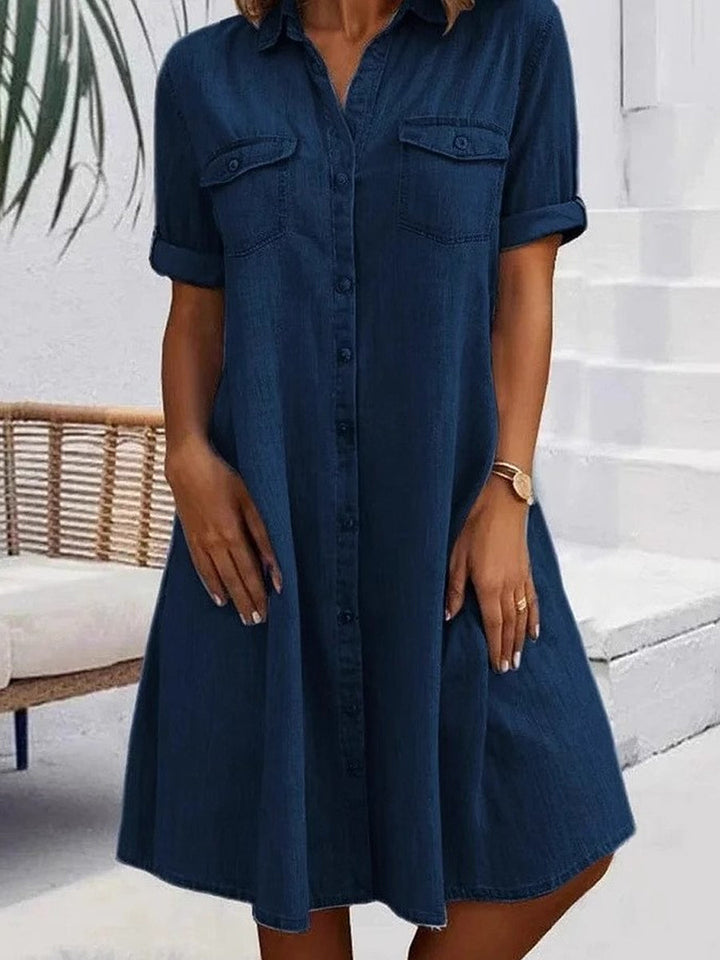 Lefèvre  Robe midi style denim décontractée