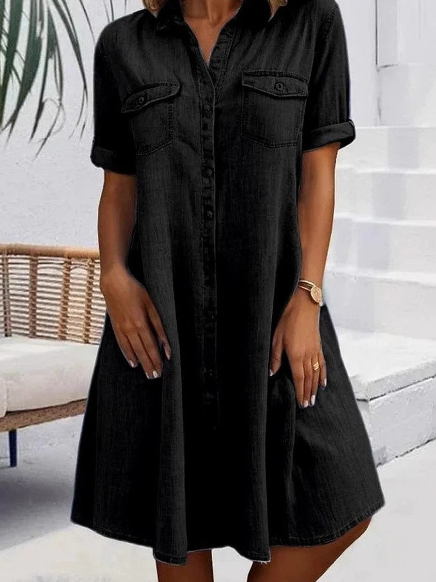 Lefèvre  Robe midi style denim décontractée