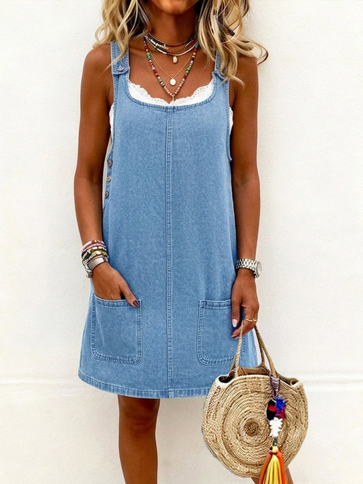 Lefèvre  Robe en jean type salopette décontractée