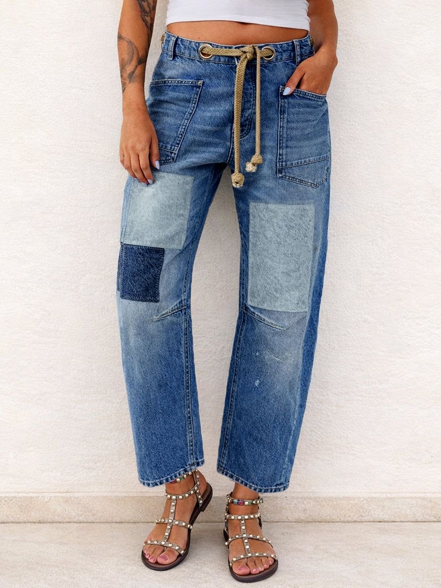 Lefèvre  | Jeans patchwork avec cordon ajustable
