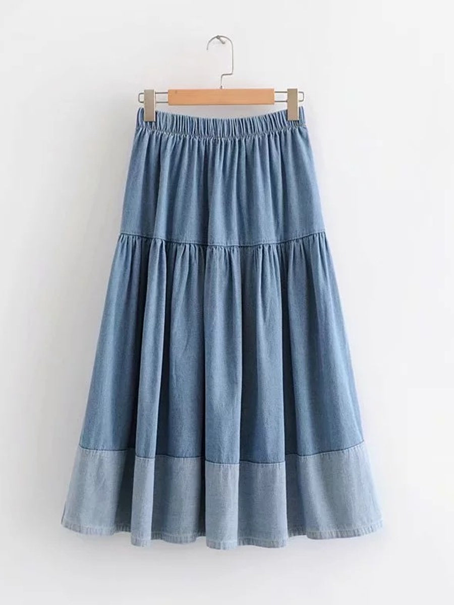 Lefèvre | Jupe en jean avec taille élastique