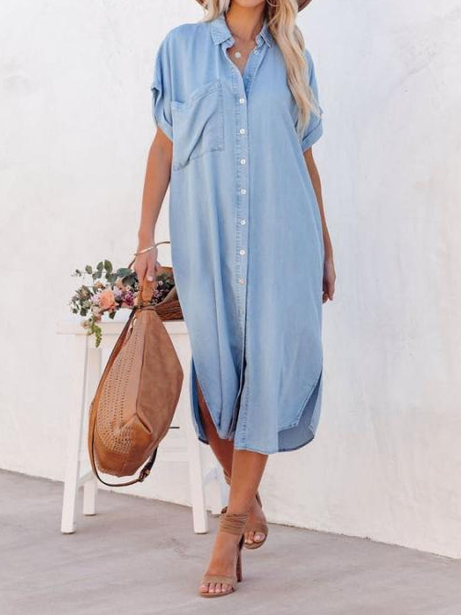 Lefèvre  Robe chemise en denim léger