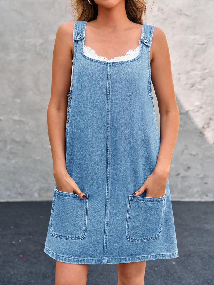 Lefèvre  Robe en jean type salopette décontractée