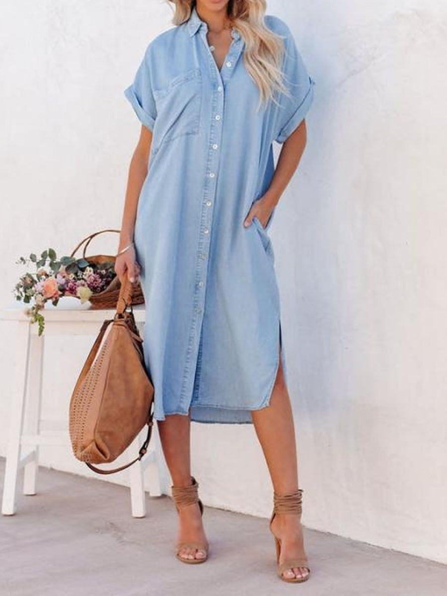 Lefèvre  Robe chemise en denim léger