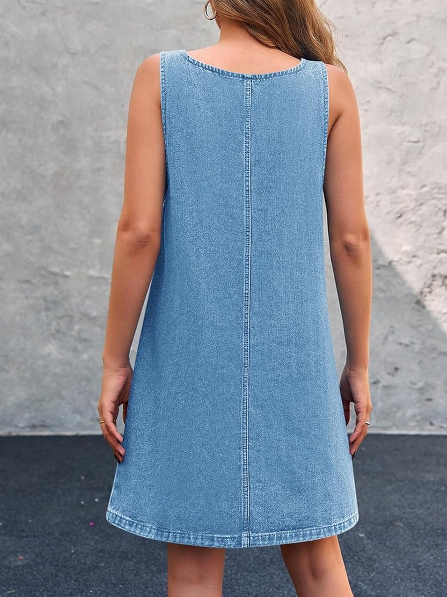 Lefèvre  Robe en jean type salopette décontractée